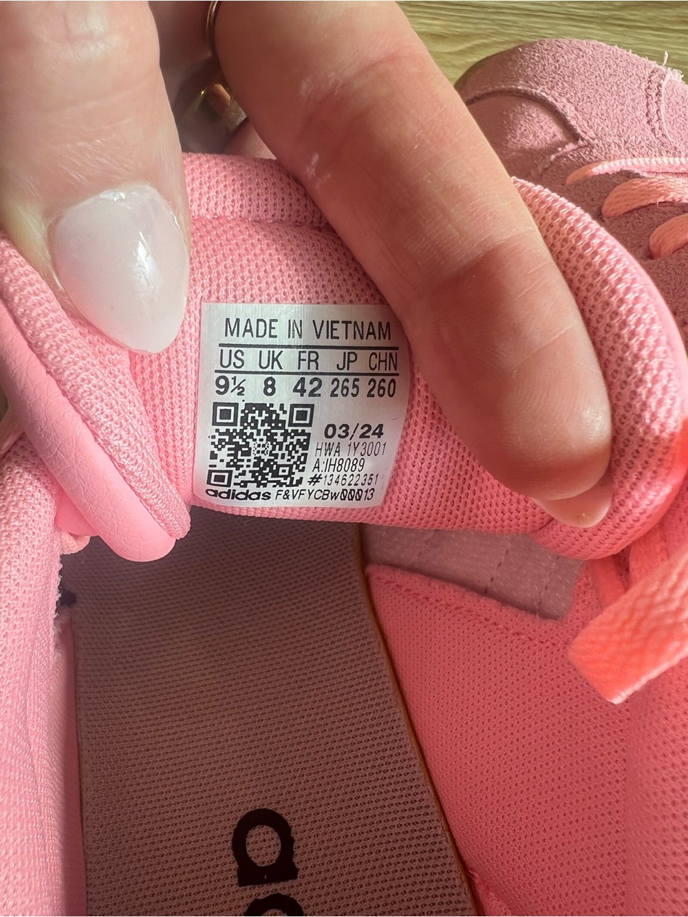 adidas Pink Sneakers with Neon Green Stripes - Picture 6 of 6